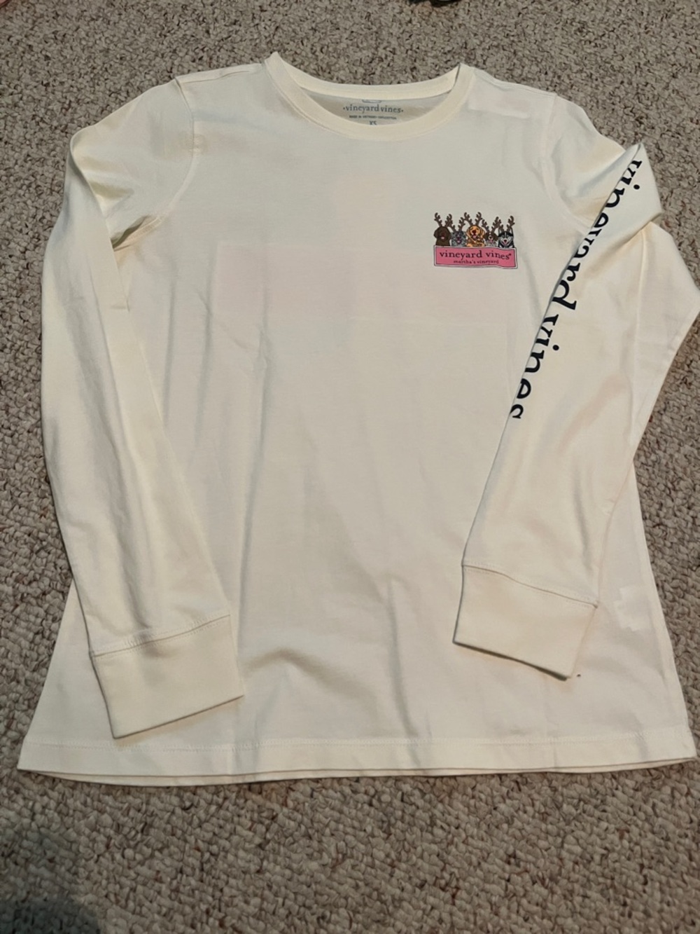 NWT Vineyard Vines Reindeer Pup Long Sleeve Tee